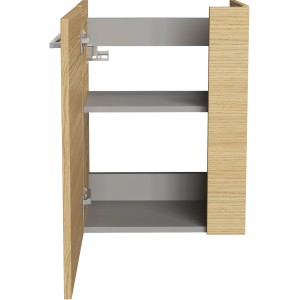 Offener Fackelmann Waschbeckenunterschrank SBC in Sandeiche, 44 cm breit, mit Einlegeböden.