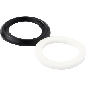 KÖRO Dichtungsset, 2-teilig, für Exzentergarnitur Pop-Up Waste 1 1/4 Zoll, schwarz und weiß.