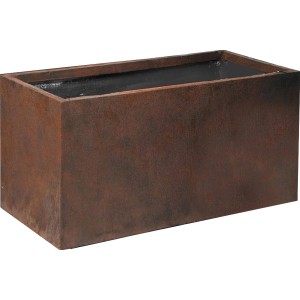 Rechteckiger M Collections Pflanzkasten Bigular in Rost-Optik, 80x40 cm.