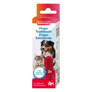 Beaphar Hunde-Zahnpflege Fingerzahnbürste, 2er-Pack. Sanfte Reinigung für Hunde und Katzen.