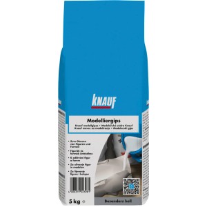 Knauf Modelliergips 5 kg, Naturgips zum Gießen von Figuren und für Stuckarbeiten.