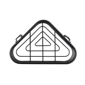 Schwarze Wenko Eckablage Trestina aus Edelstahl, Drahtdesign, 25x10,5x16,5 cm.