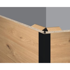 Egger Faltleiste Decowall FL537 in Schwarz, 2,4 m, für Wandverkleidung und flexible Eckgestaltung.