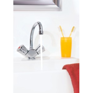 Grohe Costa Trend Waschtischarmatur, Einlochbatterie, Chrom, mit Wasserstrahl.
