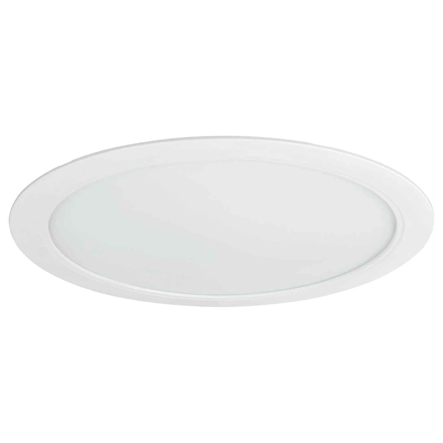 Weißes, rundes E2 Elektro Einbaupanel Style R 300, 24W, für Deckenmontage.