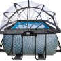 EXIT Stone Pool, grauer Stahlrahmenpool 540x250x122cm mit Sandfilterpumpe und Abdeckung.