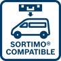 Symbol: Bosch L-Boxx Werkzeugkoffer kompatibel mit Sortimo Fahrzeugeinrichtungssystem.