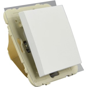 e2 elektro Wechselschalter Logus IP44, weiß, für Feuchträume geeignet.