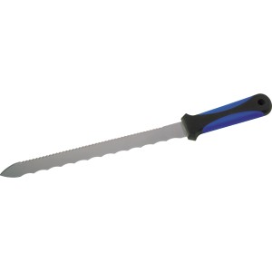 LUX Dämmstoffmesser, 280 mm Klinge mit blau-schwarzem Griff.