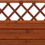 Sichtschutzzaun Country, teakfarben lasiert, 120x180 cm, mit Lattenzaun-Element oben.