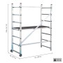 Krause Kleingerüst Corda 3 m mit Rollen, Aluminium, max. 150 kg belastbar.
