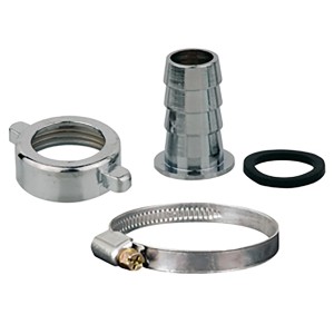 Kirchhoff Schlauchverschraubung mit Klemme, 3/4M x 1/2T, Chrom, für Schlauchverbinder.