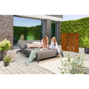 Home Deluxe Sonnenliege VALENCIA Anthrazit für 2 Personen im Garten mit 2 Personen.