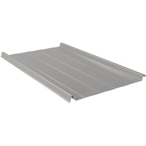 Silbergraues Trapezblech Esthetica, 1750x500 mm, 0,5 mm stark, für Dacheindeckung.