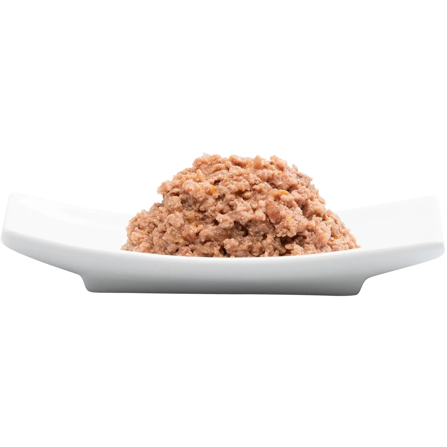 Catz Finefood Katzenfutter No.17 Geflügel & Garnele auf weißem Teller.