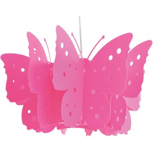 Pinke Näve Pendelleuchte Kizi im Schmetterlingsdesign für das Kinderzimmer.