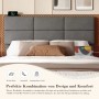 okwish Polsterbett 140x200cm mit LED USB C Hydraulik Stauraum Schlafzimmer Grau ohne Matratze_8