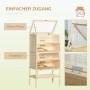 PawHut Holzkäfig für Nager, 5 Etagen, Gitterdach offen, mit Rampen und Glasfronten für einfachen Zugang.