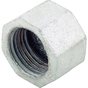 Schraubkappe, 18,6 mm (Rp 1/2), aus Temperguss zum Verschließen von Rohrverbindungen.