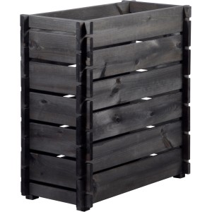 Anthrazitfarbenes Dobar Hochbeet aus Kiefernholz mit Stecksystem, 79x37x79 cm.