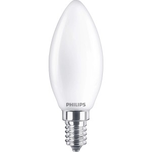 Philips LED-Leuchtmittel E14 in Kerzenform, 2,2W, 250lm, 9,7x3,5cm. Warmweißes Licht für Wohnräume.