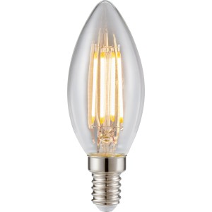 E14 LED Leuchtmittel in Kerzenform, 4,2 W, warmweißes Licht.