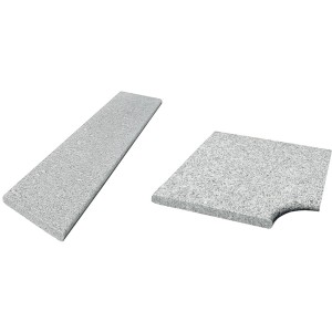 Steinbach Granit Beckenrandsteine, Set mit gerader Platte und Eckteil für Poolumrandung.