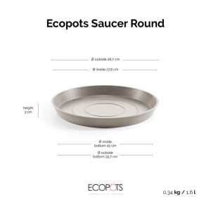 Ecopots Untersetzer Ø Braungrau 30 cm