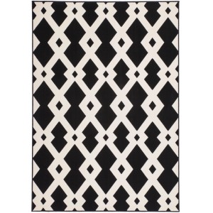 Moderner Teppich Icon 310, schwarz-weiß, 120x170 cm mit geometrischem Muster.