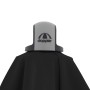Detailaufnahme: Doppler Marktschirm Expert, 220x140 cm, Schwarz, Kurbelmechanik, Logo.