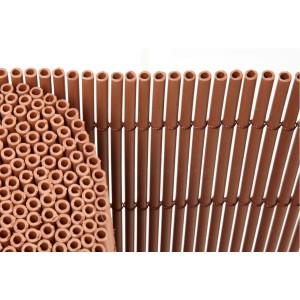 Floraworld Kunststoffmatte Premium in Braun, Detailansicht der Hohlkammerröhrchen, Sichtschutz für Garten & Balkon.