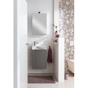 Fackelmann Mini-Waschtischunterschrank SBC Rechts, Cubanit Grau, für kleine Bäder.