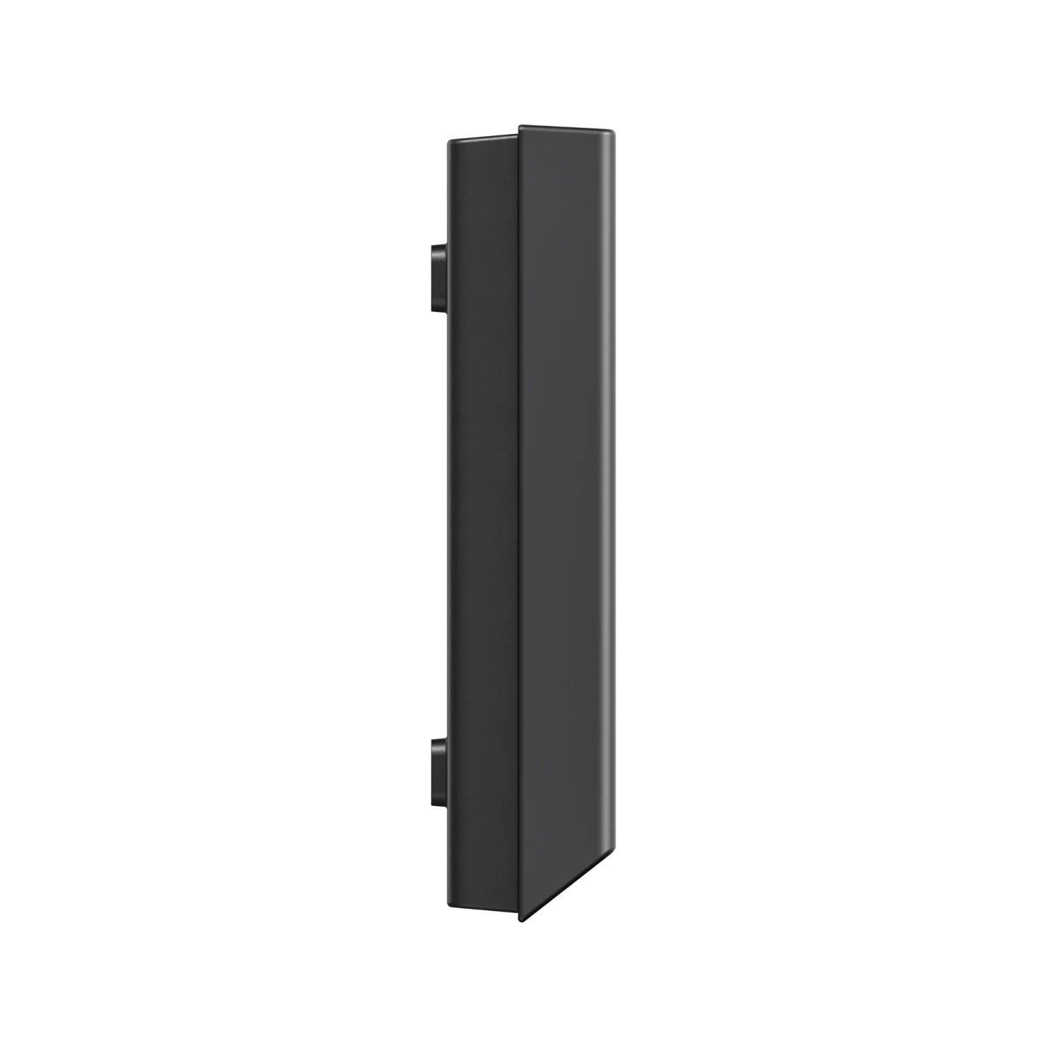 Eufy E340 Video-Türklingel mit MiniBase Chime, Seitenansicht der schwarzen Kameraüberwachung.