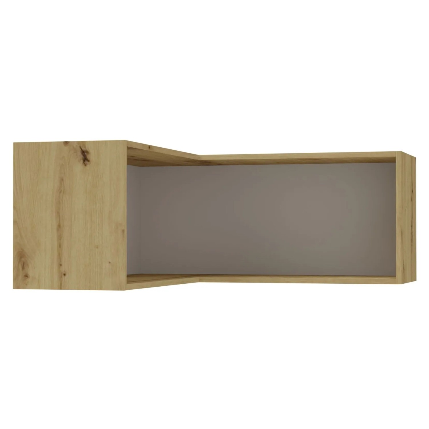 Feldmann-Wohnen Eckaufsatzschrank Oslo in Eiche Artisan und Kaschmir Matt. L-förmiger Küchenschrank, 90x90x36cm.