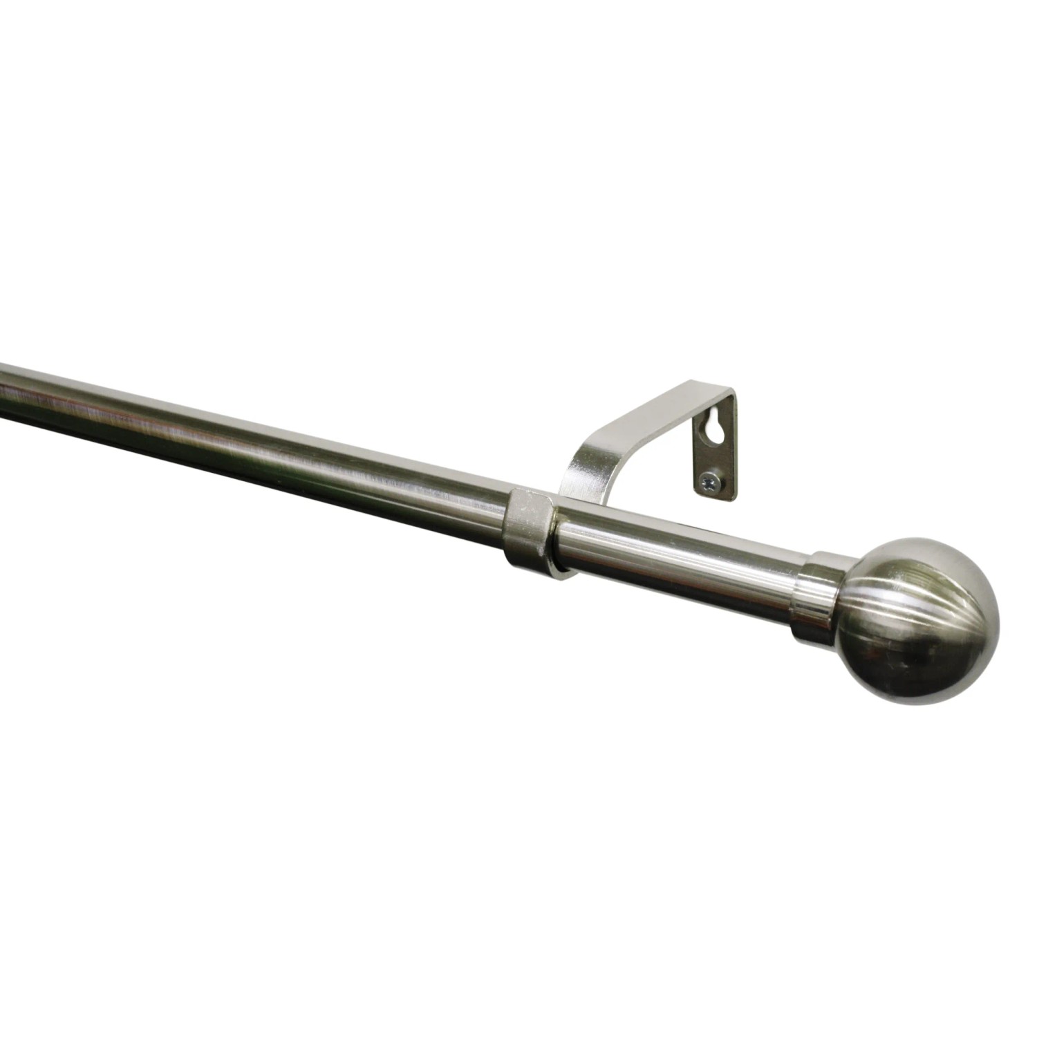 Gardinia Gardinenstangen-Set Kugel, Edelstahloptik, ausziehbar von 190 bis 340 cm.