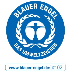 Blauer Engel Umweltzeichen für Schöner Wohnen Trendfarbe Amarena.