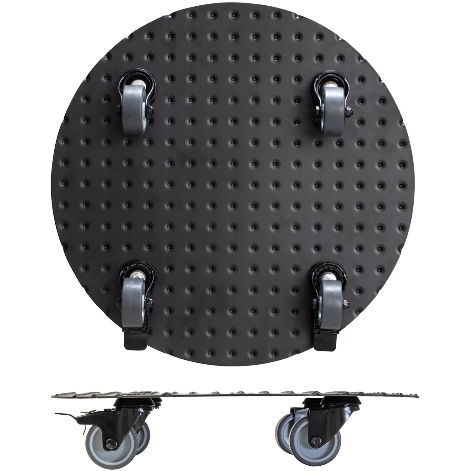 Schwarzer Wagner Pflanzenroller GH 7006 mit Noppenstruktur und Rollen, Ø 38 cm.