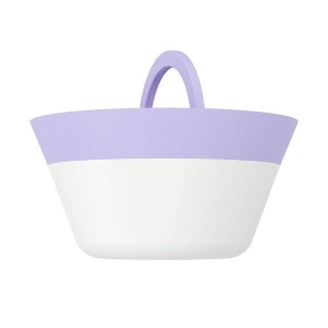 EGLO LED Außen-Tischlampe Meggiano, lila-weiß, kabellos mit Touch-Funktion und Henkel.