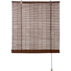 OBI Bambus-Raffrollo Teak, 80x160 cm, aus Bambus, mit Zugschnüren zur Höhenverstellung.