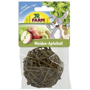 JR Farm Weiden-Apfelball für Nager, ein natürliches Käfigzubehör zur Beschäftigung und zum Knabbern.