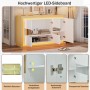 okwish Sideboard mit LED Türen Fächern Wohnzimmer Büro 140x40x84 cm Weiß_10