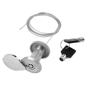 Schellenberg Notentriegelungs-Schloss mit Schlüssel und Kabel für Garagentorantriebe.