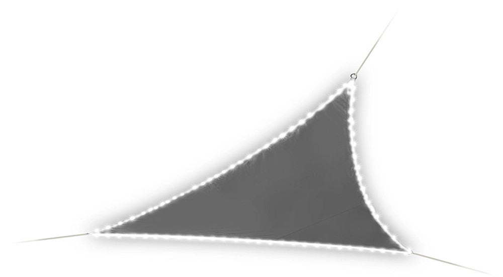 Perel Sonnensegel mit LEDBeleuchtung Dreieckig 3,6 m x 3,6 m x 3,6 m