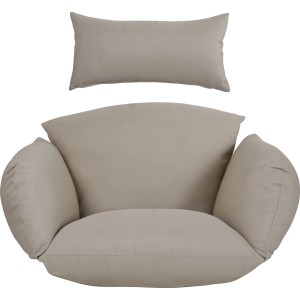 Beiges (Ersatz-)Kissen-Set für Shorea Hängesessel, Bezug Polyester, Füllung Polyester.