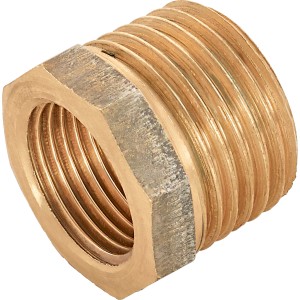 Rotguss Gewinde-Reduzierstück, 14,9 mm auf 21 mm, für Sanitär- und Heizungsanlagen.