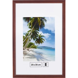 Holzbilderrahmen Mahagoni, gerillt, 20x30 cm. Bilderrahmen für Fotos und Kunstdrucke.