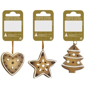 Lebkuchenhänger Polyresin 3 Arten 6 cm