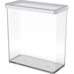 Rechteckige Rotho Dose Loft Premium, 3,2 l, transparent mit weißem Deckel. Vorratsdose für Küche.