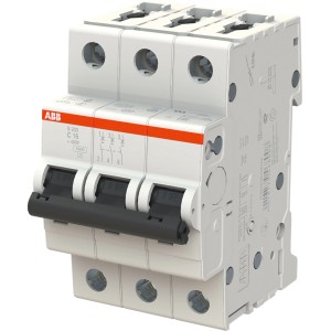 ABB Leitungsschutzschalter S203-C16, 3-polig, 16A, Auslösecharakteristik C, für Elektroinstallationen.