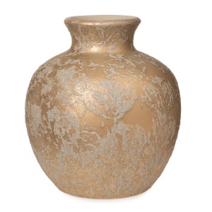 Weihnachts-Deko Vase Bauchig aus Keramik 26 cm Gold